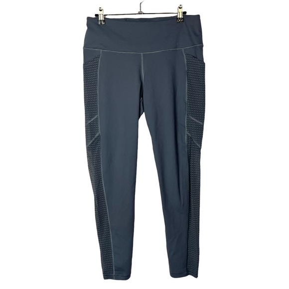 Victoria's Secret Sport VSX Knockout Blue Gray Mesh Athletic Leggings L - Picture 1 of 5